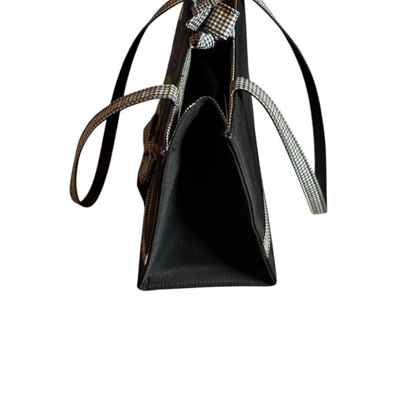 Embroidery Multi-colored and Black Ladybug Purse w/checkered Bow and Straps - Picture 5 of 13